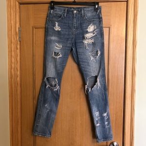 Levi’s High Rise Skinny Ripped Destroyed Jeans 28